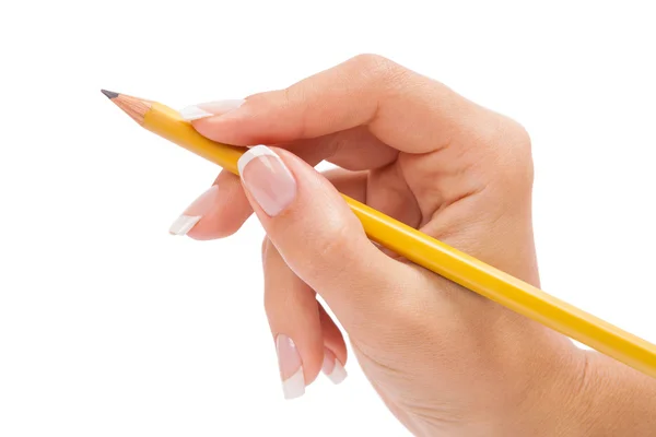 Um lápis em uma mão — Fotografia de Stock
