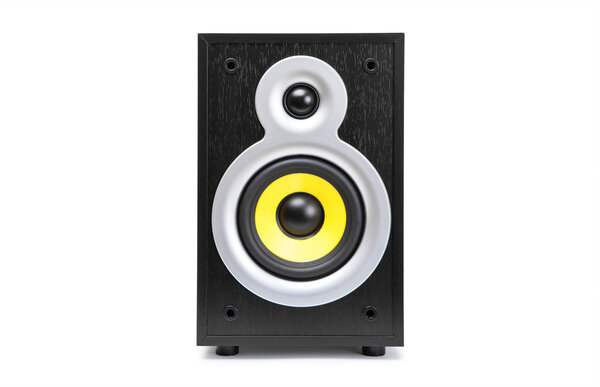 Audio Black and white Speaker isolated on white background