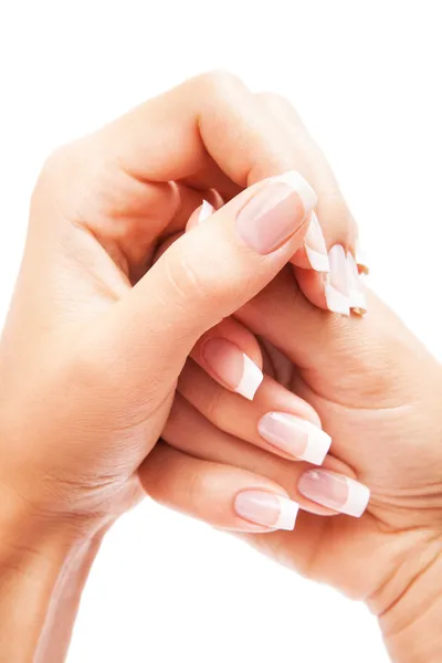 Zorg voor vrouw nagels — Stockfoto