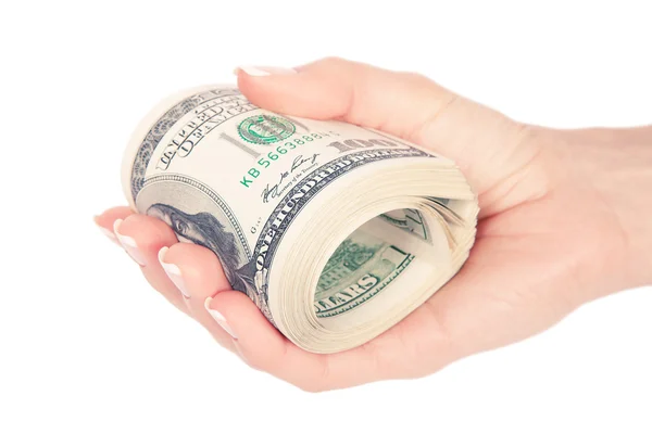 Hand with dollars — Stock Photo, Image