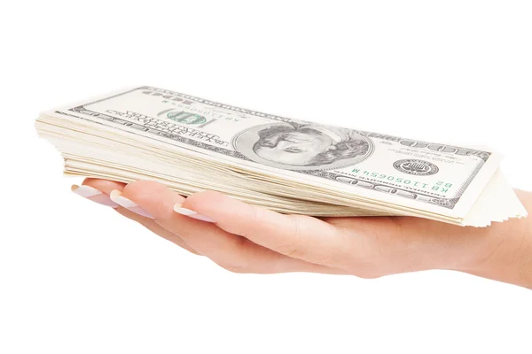 Dollars on woman's hand Stock Picture