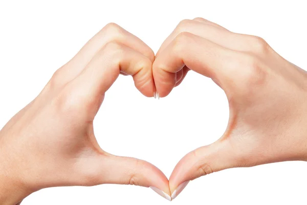 Ludzkie ręce zrobić serce symbol — Zdjęcie stockowe