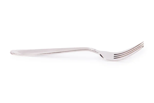 Silver fork on white background — Stock Photo, Image