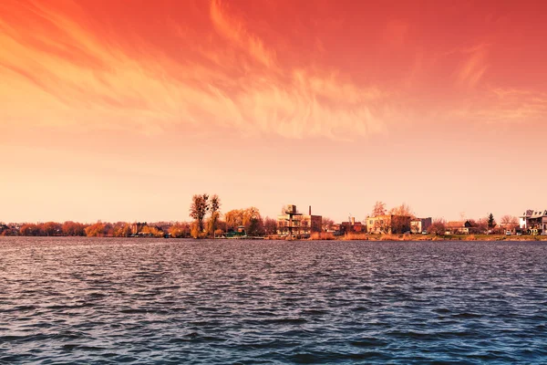 Malebný les a řeka — Stock fotografie