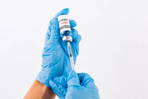 Covid Delta Variant Vaccin Handen Vaccination Mot Coronavirus — Stockfoto