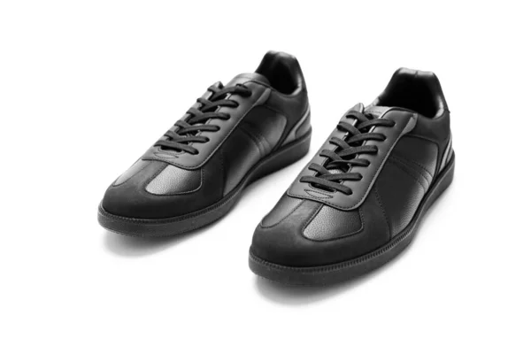 Preto camurça homens sapatos isolados no fundo branco — Fotografia de Stock