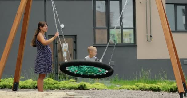 Child Spends Time Families Playground High Quality Footage — 图库视频影像