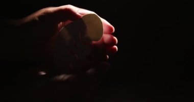 embryo silhouette in woman hand. new life. High quality 4k footage