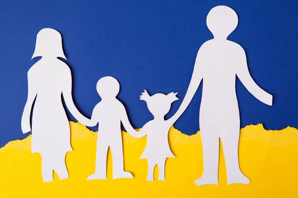 Concepto Del Niño Ucrania Sueña Con Paz Con Familia Familia — Foto de Stock