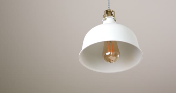 Elektryk Wkłada Lampy Nową Żarówkę Wysokiej Jakości Materiał — Wideo stockowe