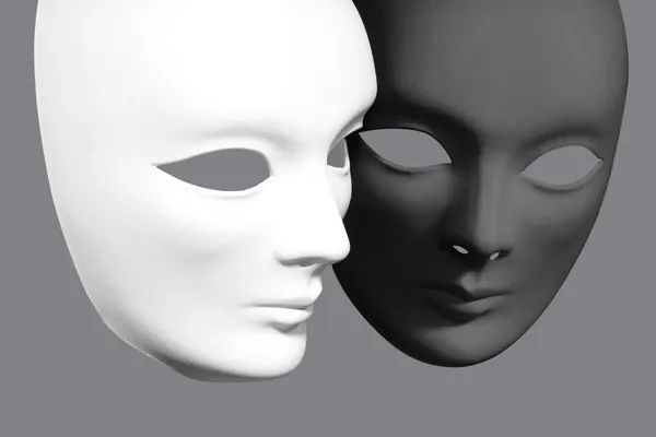 Dwa tynk weneckie maski — Zdjęcie stockowe