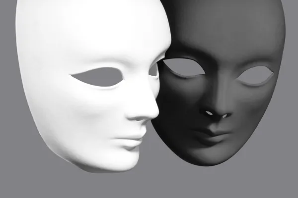 Two plaster Venetian masks — Stock Photo, Image