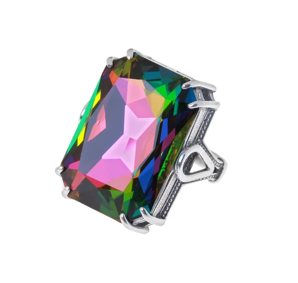 Ring with large crystal — Stock Photo, Image