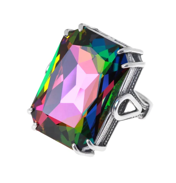 Ring with large crystal — Stock Photo, Image