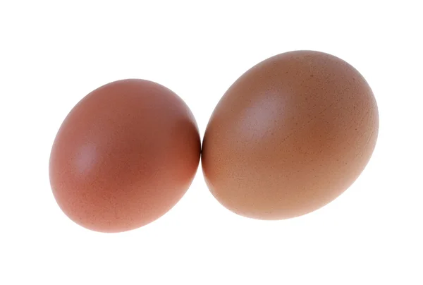 Twee verschillende eieren — Stockfoto