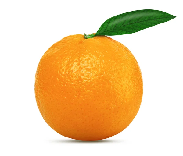 Naranja con hoja —  Fotos de Stock