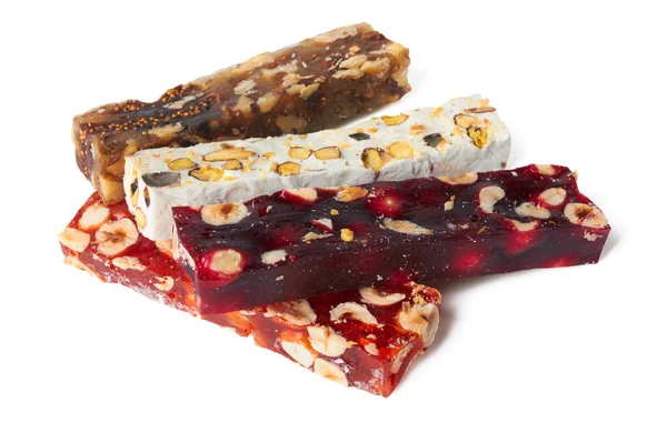 Sweet turkish delights with nuts — Stock Photo, Image