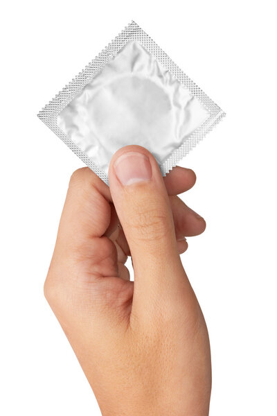Condom in hand