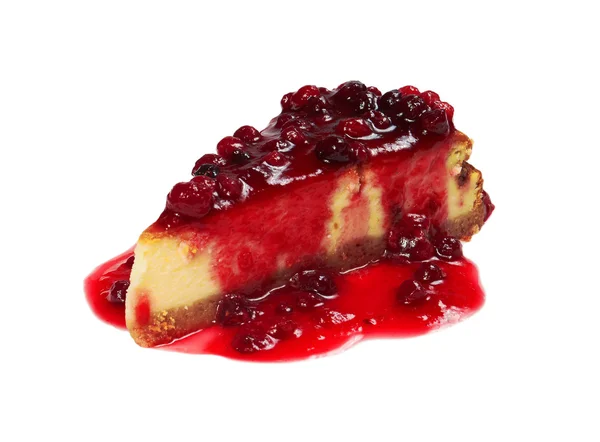 莓汁芝士蛋糕 — 图库照片