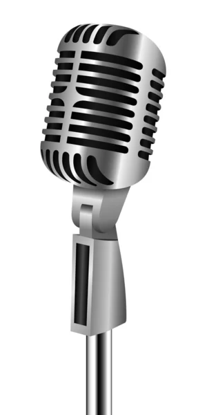 Retro Microphone On Stand — Stock Vector