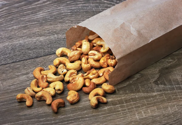 Cashew nuts in package — Stock Photo, Image