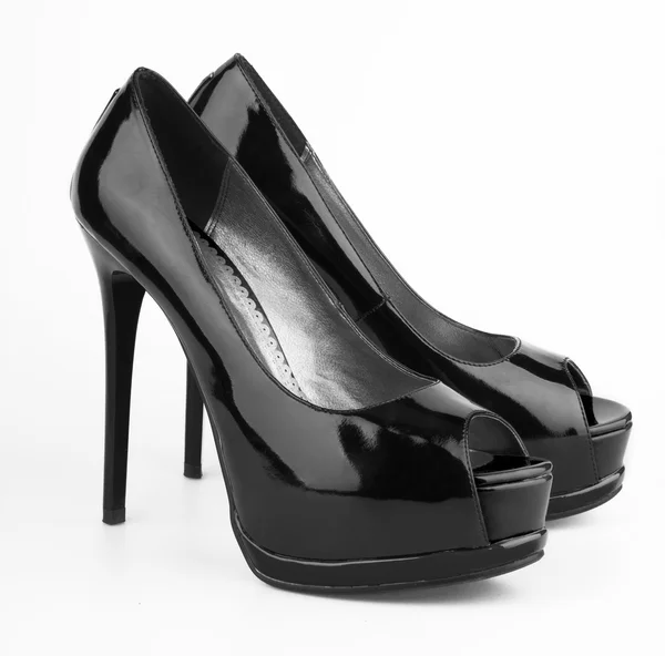 Zwarte vrouw schoenen — Stockfoto