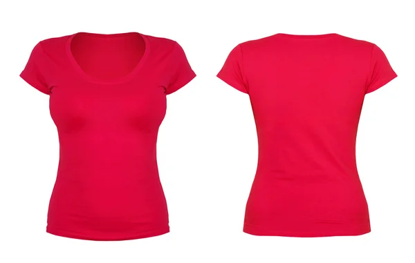 Ön ve geri kırmızı tişört — Stok fotoğraf