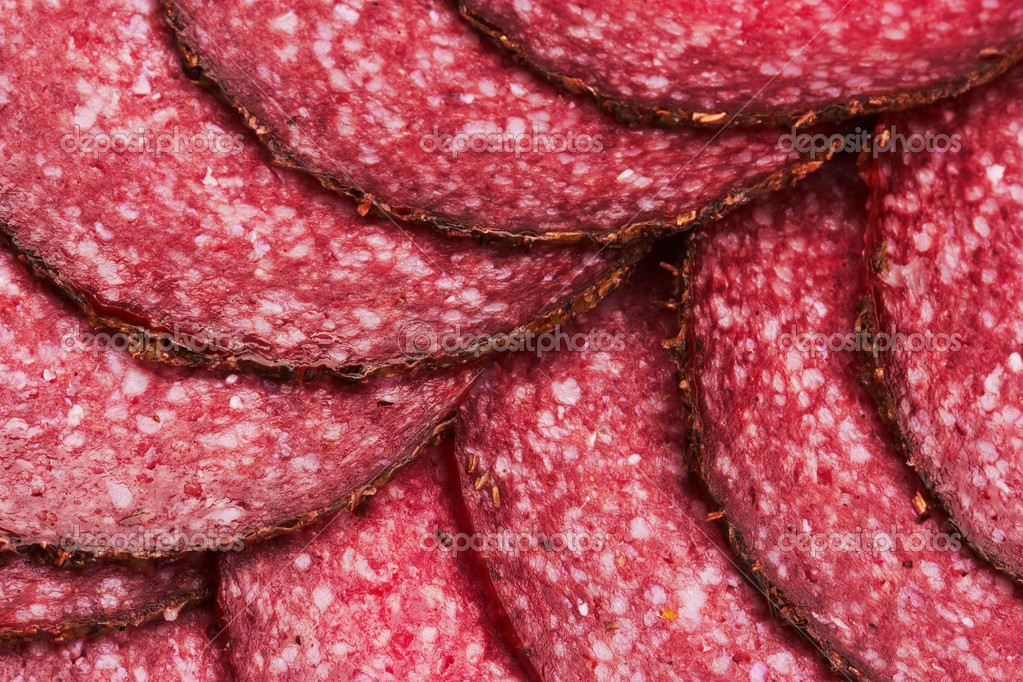Salami background — Stock Photo © krasyuk 34769683