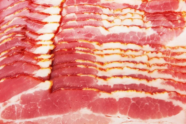 Bacon de porco em fatias frescas — Fotografia de Stock