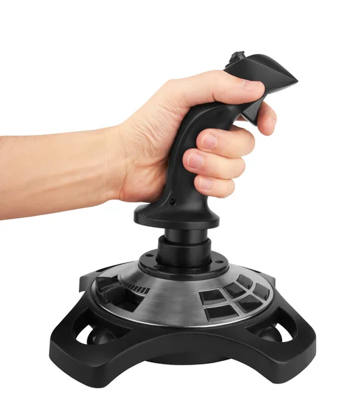 Dator joystick med hand — Stockfoto