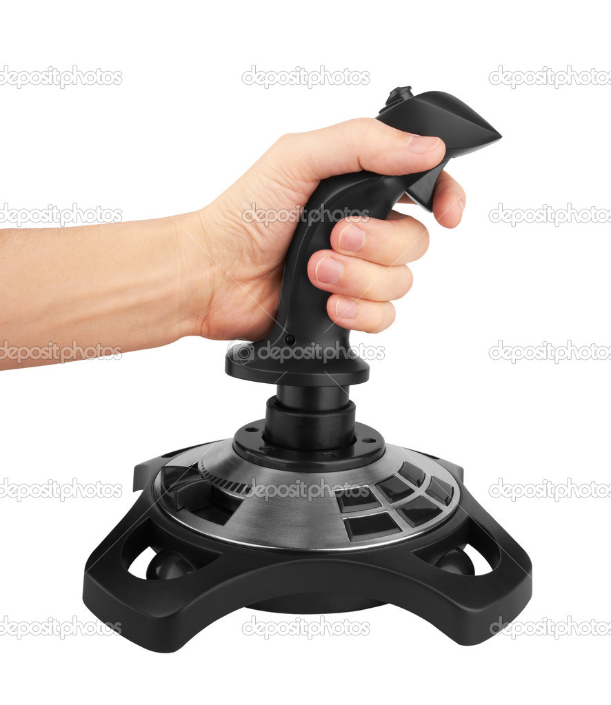 computer joystick with hand stock photo krasyuk 51529909