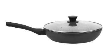 Beyaz arkaplanda cam kaplamalı Pan