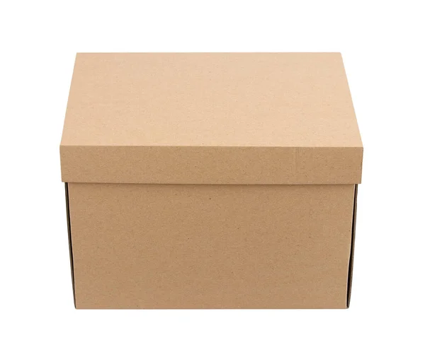 Cardboard Box Isolated White — Stock Photo, Image