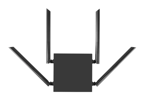 Router Inalámbrico Con Antenas Aisladas Sobre Fondo Blanco — Foto de Stock