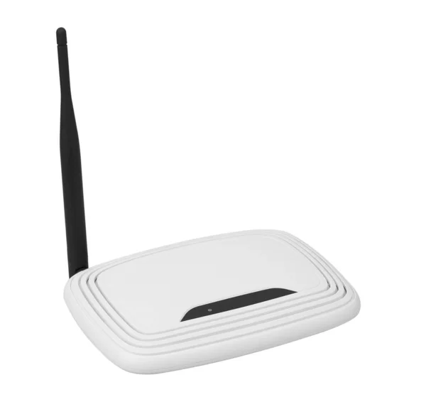 Router Wireless Con Antenna Isolata Sfondo Bianco — Foto Stock
