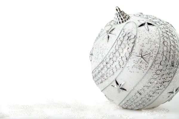 Silver Christmas bauble — Stock Photo, Image