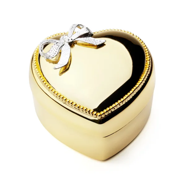 Gold Heart Box — Stock Photo, Image