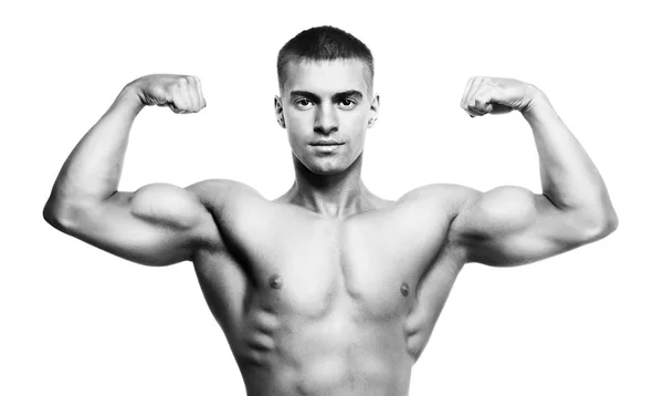 Man showing double biceps — Stock Photo, Image