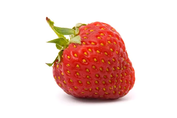 A ripe strawberry on white — Stock Photo, Image