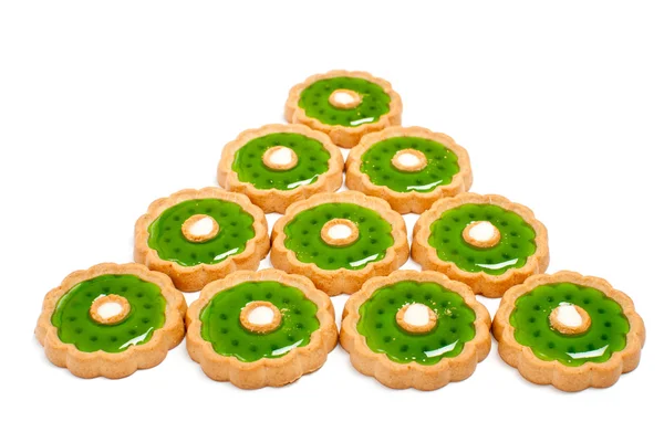 Vackra gröna cookies bakgrund — Stockfoto