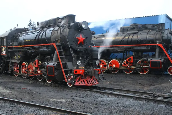 Ruskeala Park Karelia Rusland November 2021 Retro Stoomtrein Karelië Vervoer — Stockfoto