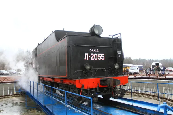 Ruskeala Park Karelia Rusland November 2021 Retro Stoomtrein Karelië Vervoer — Stockfoto