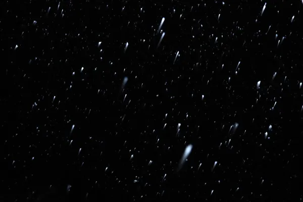 Real Falling Snow Black Background Use Texture Layer Your Project — Stock Photo, Image