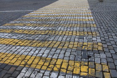 Soyut arkaplan. Eski taş kaldırımın dokusu ve detayları.