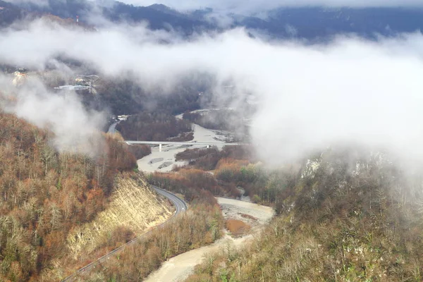 Mountain Landscape Cloud Autumn Forest — Stock Photo, Image