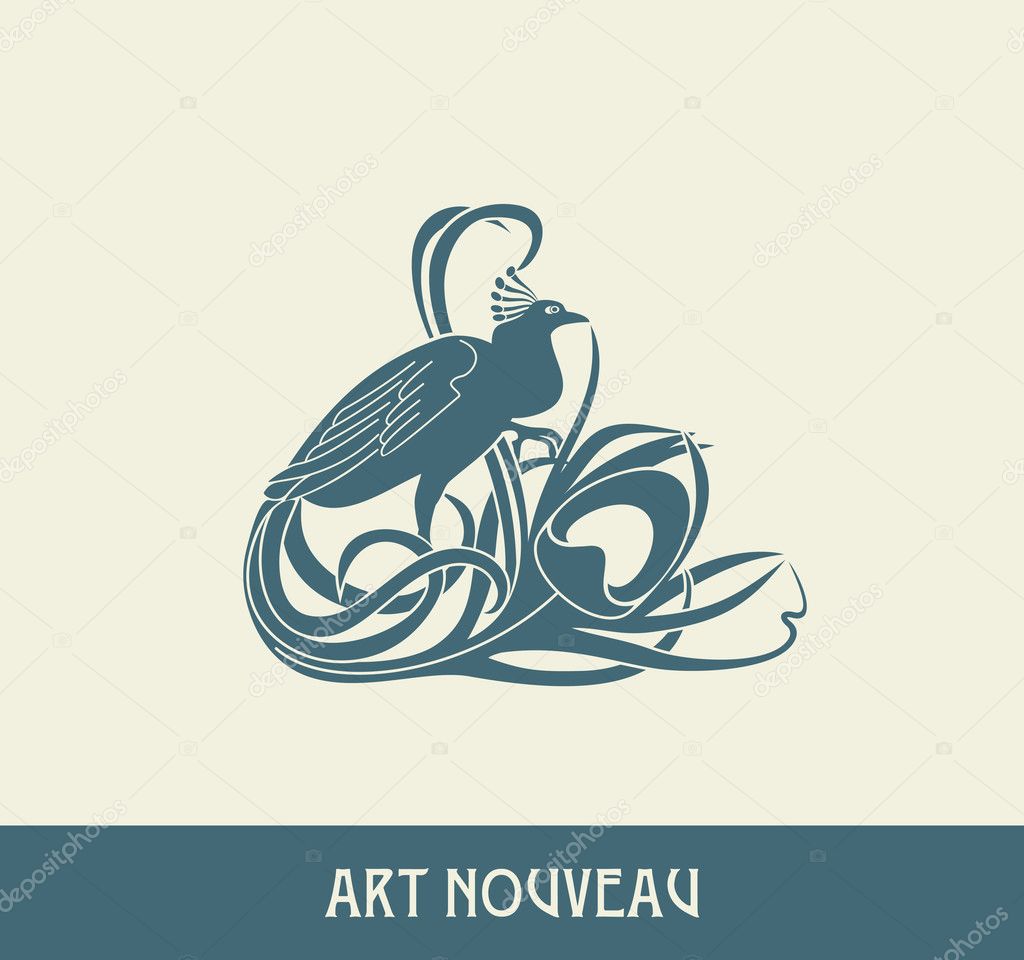Design element in art nouveau style