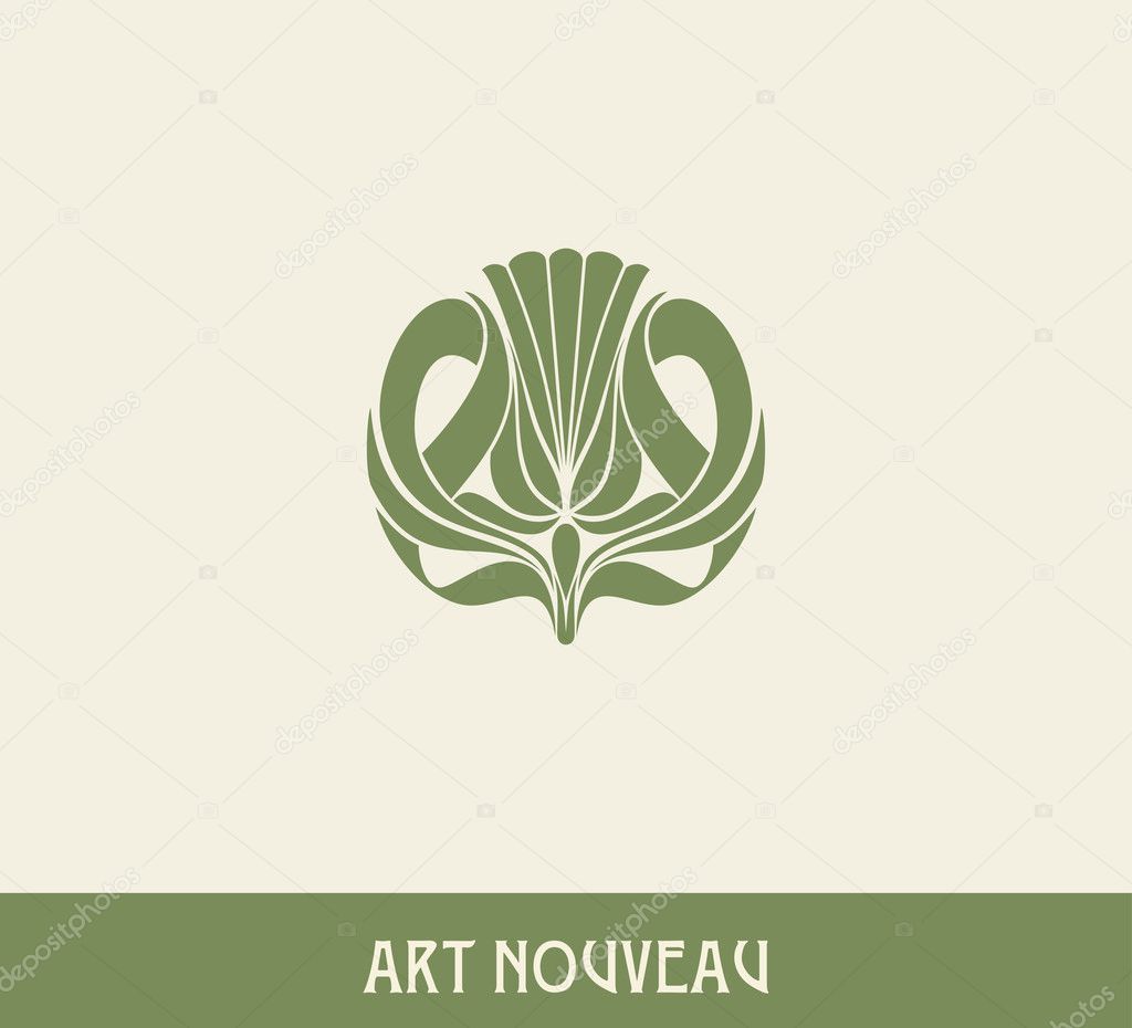 Design element in art nouveau style