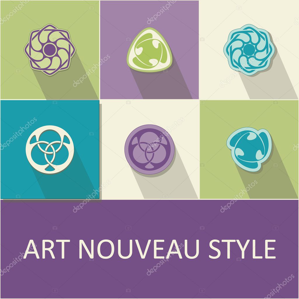 Set vectors art nouveau