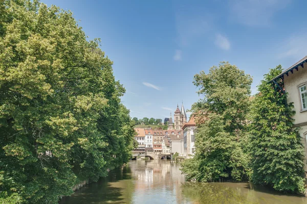 Über den Neckarkanal in esslingen am neckar — Stockfoto