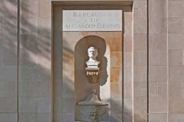 Alexander Fleming monument in Barcelona, Spain clipart